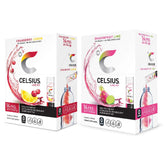 CELSIUS packaging delantero mostrando cajas y colores, práctico para llevar