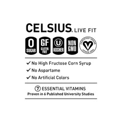 Mano sosteniendo lata CELSIUS para comparar tamaño y portabilidad