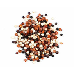 Cereausly cuchara llena de quinoa tricolor lista para cocinar y ahorrar tiempo