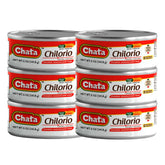 Chata chilorio frente de la lata mostrando presentación y conveniencia