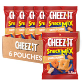 Cheez-It empaque delantero mostrando pouches listos para llevar y conveniencia