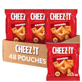 Cheez-It empaque frontal mostrando la caja de 48 pouches y conveniencia