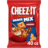 Cheez-It frente del empaque mostrando bolsa de 40 oz y conveniencia para compartir