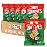 Cheez-It Grooves vista frontal del empaque mostrando sabor y cantidad