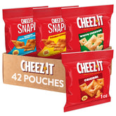 Cheez-It paquete frontal mostrando las 42 bolsitas y beneficio de variedad portátil