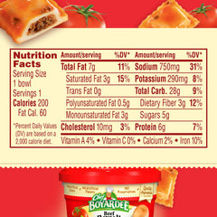 Chef BOYARDEE primer plano de la textura del ravioli y jugosidad