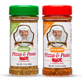 Chef Paul Prudhomme's envase frontal Pizza & Pasta Magic mostrando marca y variedad