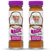 Chef Paul Prudhomme's envase frontal del condimento mostrando marca y tamaño