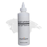 Chefmaster envase frontal Liquid Whitener mostrando presentación de 16 oz y beneficio profesional