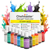 Chefmaster frontal del empaque mostrando set de 12 colores vibrantes