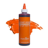 Chefmaster frasco Sunset Orange frente, color vibrante y listo para usar