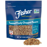 CHEF'S NATURALS paquete frontal de Fisher pecanas tostadas, muestra práctico resellado