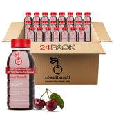 Cheribundi pack frontal 24 botellas mostrando conveniencia y beneficios