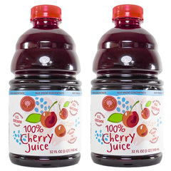 Cherry Bay Orchards frente del envase mostrando las dos botellas y volumen