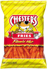 Chesters Close-up de textura crujiente que resalta sabor picante y crocante