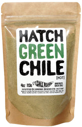 Chile Revival polvo Hatch frente del envase muestra autenticidad y conveniencia