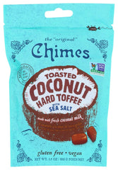 Chimes paquete frontal con toffee tostado coco mostrando diseño y conveniencia