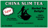 China Slim Tea frente del empaque mostrando 3 paquetes y 18 bolsitas para mayor practicidad