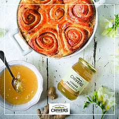 Chivers etiqueta en primer plano destacando origen UK y tradición, confianza en calidad