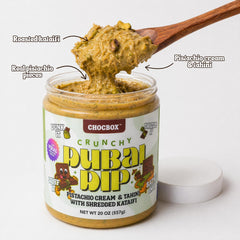 Chocbox Dubai Dip cuchara con crema resaltando textura cremosa