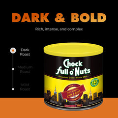 Chock Full o' Nuts lata abierta con café listo para preparar, conservación efectiva