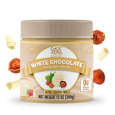 ChocZero frasco frontal mostrando etiqueta y beneficio bajo en carbohidratos
