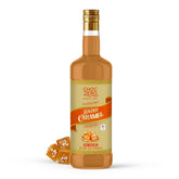 ChocZero botella frontal caramelo salado mostrando tamaño y diseño de envase