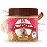 ChocZero frasco frontal Cinnamon Bun muestra etiquetado claro y atractivo