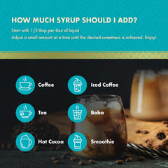 ChocZero sirope mezclado en iced coffee para sabor a coco cremoso