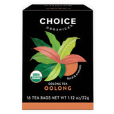 Choice Organic Teas empaque frontal que muestra cajas y beneficios sostenibles