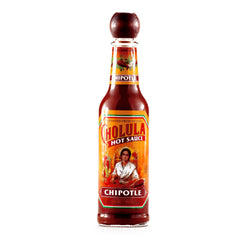 Cholula Chipotle botella frontal mostrando etiqueta y uso versátil