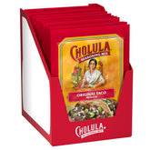 Cholula frente del empaque mostrando pack de 12 y conveniencia