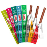 Chomps pack frontal mostrando los ocho sabores, práctico para elegir