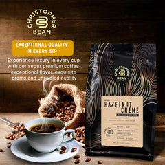 Christopher Bean Coffee primer plano del molido con textura uniforme