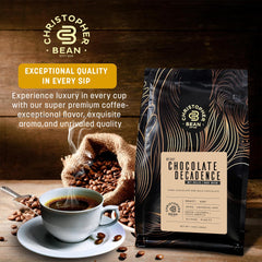 Christopher Bean Coffee primer plano del café molido mostrando textura y aroma intenso