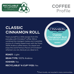 CINNABON cápsula K-Cup vista superior destaca facilidad de uso