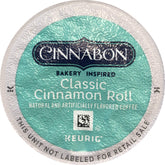 CINNABON vista frontal del paquete con 18 cápsulas, conveniencia y sabor