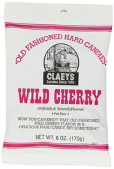 Claey's vista frontal del paquete mostrando la marca y el sabor cereza silvestre, ideal para venta