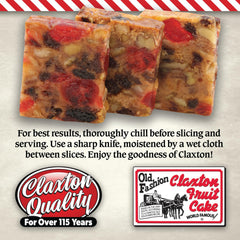 Claxton Fruit Cake primer plano de frutas y confitados, textura rica