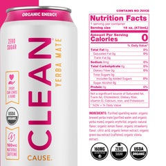 CLEAN CAUSE lata en mano durante ejercicio, aporta energía natural sin azúcar