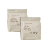 Clean Monday Meals paquete frontal muestra las dos bolsas resellables y beneficios de conveniencia