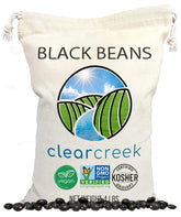 CLEAR CREEK empaque frontal de 4 lb mostrando frijoles negros y ahorro