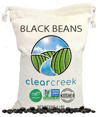 CLEAR CREEK empaque frontal de 4 lb mostrando frijoles negros y ahorro