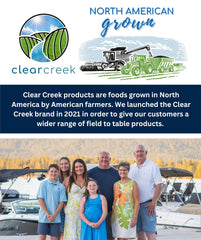 CLEAR CREEK comparación de porción en bol muestra tamaño y rendimiento