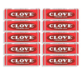 Clove Company empaque frontal rojo mostrando 20 paquetes, conveniente para llevar