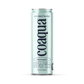 CoAqua pack frontal de 12 latas mostrando diseño sostenible y conveniencia