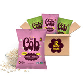 Cob empaque frontal mostrando caja y sabores, clara información y conveniencia