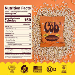Cob primer plano de textura crujiente de sorgo y recubrimiento de queso