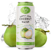 CoCo Joy frontal mostrando pack de 12 latas, hidratación natural rápida