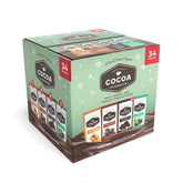 Cocoa Classics paquete frontal mostrando los 34 sobres y variedad de sabores, ideal para compartir